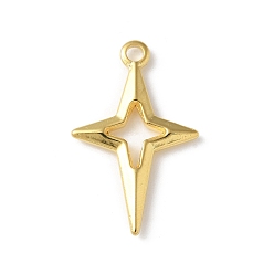Настоящее золото 18K 304 подвески из нержавеющей стали, звезда очарование, ионное покрытие (ip), реальный 18 k позолоченный, 27.5x17.5x2.5 мм, отверстие : 2 мм