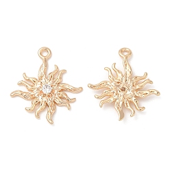 Настоящее золото 18K Латунные микро проложить кубического циркония подвески, без никеля , реальный 18 k позолоченный, 21.5x19x2.5 мм, отверстие : 1.5 мм