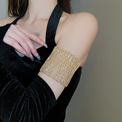 Золотой Браслеты-манжеты из сплава на верхнюю часть руки, браслеты-повязки, 2-1/2 дюйм (6.5 см)