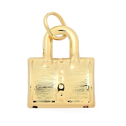 Lock Латунные большие кулоны, стойки покрытие, долговечный, без кадмия и без свинца, с целью перехода в кольце, реальный 18 k позолоченный, запирать, 35x27x11 мм, отверстие : 9.5x6.5 мм