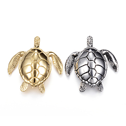 (52) Непрозрачная лаванда 304 из нержавеющей стали большие кулоны, Морская черепаха, разноцветные, 51x47x18 мм, отверстие : 6x10 мм