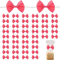 Hot Pink Polyester Packaging Ribbon Bows, Gift Pull Bows, with Iron Wire Twist Ties, for DIY Gift Wrap Decoration, Wedding Candy Party Decoration, Hot Pink, 151x68x11mm
