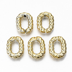 Golden CCB Plastic Linkings Rings, Quick Link Connectors, For Jewelry Cable Chains Making, Twist Oval, Golden, 19x14.5x4mm, Inner Diameter: 11.5x6mm