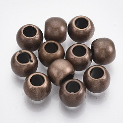 Красная Медь Ccb пластиковые европейские бусины, бусины с большим отверстием, рондель, Красная медь, 11x9 мм, отверстие : 5.5 мм, Около 770 шт / 500 г