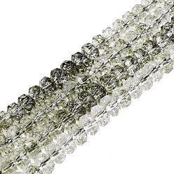 Темно-оливково-зеленый Хрустящие прозрачные стеклянные бусины нити, рондель, граненые, темно-оливковый зеленый, 7.5~8x5~5.5 мм, отверстие : 1.2~1.4 мм, около 66~69 шт / нитка, 13.78~14.37 дюйм (35~36.5 см)