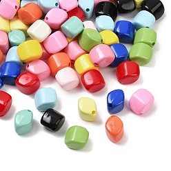 (52) Непрозрачная лаванда Непрозрачные акриловые бусины, ромб, с эмалью, разноцветные, 12x8.5x9 мм, отверстие : 1.5 мм
