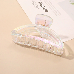Луна Большие прозрачные геометрические акриловые заколки-когти для волос, ab color нескользящие зажимы для девочек и женщин, луна, 93x53 мм