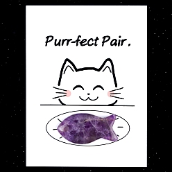 Аметист Украшение из резных фигурок из натурального аметиста, для домашнего украшения рабочего стола, Подарочная карта своими руками с вдохновением, рыба, 20x38 мм