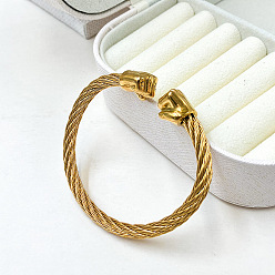 Другие 304 браслеты-манжеты из нержавеющей стали для унисекс, золотые, кулак, внутренний диаметр: 2-5/8 дюйм (6.6 см)