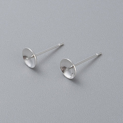 Серебро 304 Выводы серьги из нержавеющей стали шпилька, серебряные, 14x4 мм , штифт: 0.8 мм