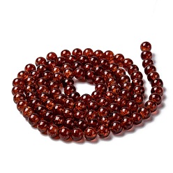 Saddle Brown Spray Painted Crackle Glass Beads Strands, Round, Saddle Brown, 8mm, Hole: 1.3~1.6mm, about 100pcs/strand, 31.4 inch