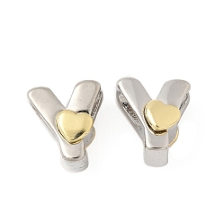 Letter Y Латунные бусины, без кадмия и без свинца, платиной и золотом, Письмо Y, 10.5x9.5x7.5 мм, отверстие : 5x4 мм