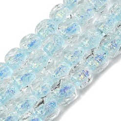 Небесно-голубой Нити из фольги в технике лэмпворк, самородки, голубой, 12~12.5x10~11x10~11 мм, отверстие : 1.5 мм, около 30 шт / нитка, 14.37 дюйм (36.5 см)