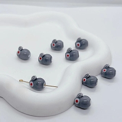 Шифер Серый 10шт. фарфоровые бусины ручной работы, для аксессуаров ручной работы своими руками, для украшения ожерелья/браслета, кролик, шифер серый, 13.5 мм, отверстие : 2 мм