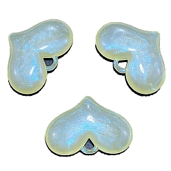 Светло-желтый 94шт акриловые подвески, с блеском порошок, сердце, светло-желтый, 37 мм