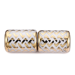 Verge D'or Foncé Perles en verre electroplate, colonne à motif en forme de L, verge d'or noir, 11.5~12x8~8.5mm, Trou: 1.2~1.4mm
