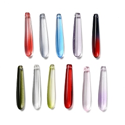 (52) Непрозрачная лаванда Подвески ручной работы в технике лэмпворк своими руками, подвески в форме капли, разноцветные, 35x7x6 мм, отверстие : 1 мм