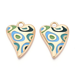 Светло-Голубой Стойки обшивки сплава эмали подвески, сердце, без кадмия, без никеля и без свинца, Небесно-голубой, 34x25x3 мм, отверстие : 3.8 мм