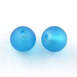 Mixed Color Transparent Frosted Glass Beads, Round, Mixed Color, 6~7x6mm, Hole: 1mm, about 100pcs/bag