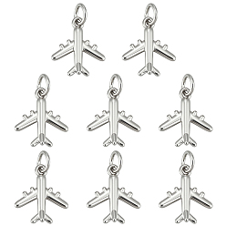Платина 16 шт. Латунные подвески, с целью перехода в кольце, самолет, платина, 14x12.5x3 мм, отверстие : 3 мм