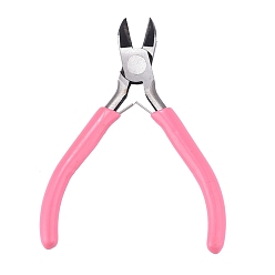 Pink 45# Carbon Steel Jewelry Pliers, Side Cutting Pliers, Side Cutter, Polishing, Pink, 10.5x7.5x0.85cm