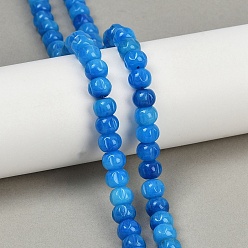 Озёрно--синий Натуральный Malaysia нефритовые бусы пряди, окрашенные, тыква, Плут синий, 8x6.5 мм, отверстие : 0.8 мм, около 59 шт / нитка, 15.16 дюйм (38.5 см)