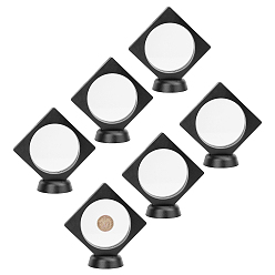 Черный Стенды для картинок, с пленкой ТПУ и подставкой для дисплея, чёрные, стойки: 8.9x8.9x2 см, 6 шт / комплект, основание: 55x15 мм, 6 шт / комплект