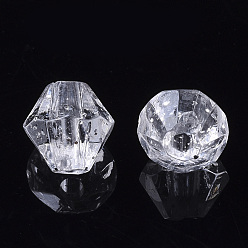 Прозрачный Прозрачные акриловые бусины, блеск бисера, граненые, двухконусные, прозрачные, 6x6 мм, Отверстие : 1.6 мм , около 6600 шт / 500 г