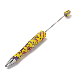 Золотистый Пластиковая шариковая ручка с принтом в виде хэллоуина, бисерная ручка, для индивидуальной ручки с ювелирными бусинами, золотые, 151x11 мм