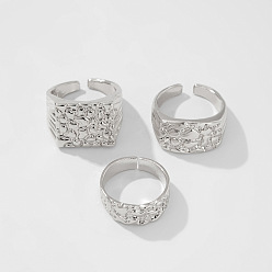 Платина 3шт. наборы колец-манжет из сплава для мужчин, платина, внутренний диаметр: 20 мм