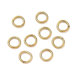 Plaqué 18K Or Véritable 304 inox Anneaux ouverte, réel 18 k plaqué or, 5x0.8mm, diamètre intérieur: 3.3 mm, Jauge 20