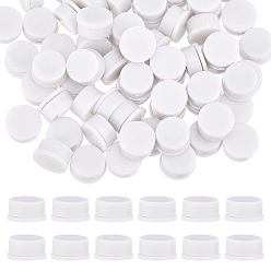 White 60Pcs Plastic & Carbon Steel Bearing Steel Spin Axis, Flat Round, White, 13x6.5mm