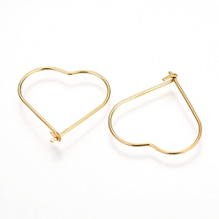 Золотой Ионное покрытие (ip) 304 детали обруча из нержавеющей стали, бокал шарма кольца, золотые, 20x20x0.6 мм, штифты : 0.6 мм