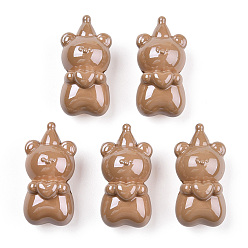 Верблюжий Непрозрачные акриловые бусины, медведь, верблюжие, 25x12.5x11.5 мм, отверстие : 3 мм