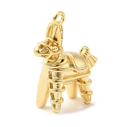 Настоящее золото 18K Латунные подвески, без кадмия, без никеля и без свинца, лошади прелести, реальный 18 k позолоченный, 18x15x7 мм, отверстие : 1.2 мм