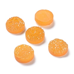 Золотистый Натуральный druzy агата кабошоны, окрашенные, плоско-круглые, золотые, 10x3 мм