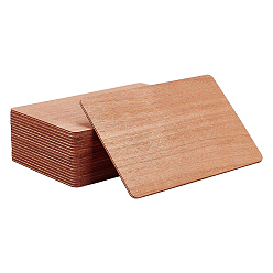 Chocolate 20Pcs Unfinished Wood Card Sheet, Rectangle, Chocolate, 85x54x1.5mm
