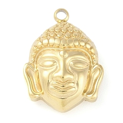 Настоящее золото 18K Ионное покрытие (ip) 304 подвески из нержавеющей стали, очарование будды, реальный 18 k позолоченный, 16.5x12x5.5 мм, отверстие : 1.5 мм