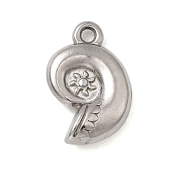 Shell Shape 304 прелести нержавеющей стали, обереги от морских организмов, цвет нержавеющей стали, формы раковины, 14.5x9.5x4 мм, отверстие : 1.4 мм