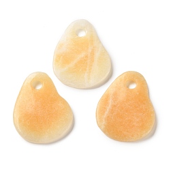 Желтый Нефрит Большие подвески из натурального желтого нефрита, слезинки, 57~58x45~46x4.5~5.5 мм, отверстие : 8 мм