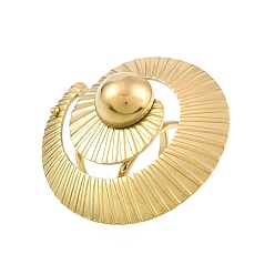 Другие 304 открытые манжеты из нержавеющей стали для женщин, реальный 18 k позолоченный, 37x38 мм, регулируемый