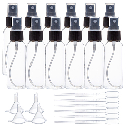 Black DIY Jewelry, Plastic Spray Bottle, Mini Transparent Plastic Funnel Hopper, 2ml Disposable Plastic Eye Dropper , Black, 112.5mm, Capacity: 50ml, 20pcs/set
