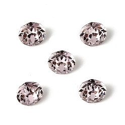 Светлый Падпаршадча Стеклянные стразы кабошоны, задние и задние, граненые, квадратный, алмаз, Легкий padparadscha, 6x4.5 мм