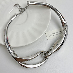 Серебро Преувеличенный стиль ожерелья-чокеры из сплава с узлом, серебряные, 11.81 дюйм (30 см)