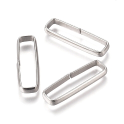 Нержавеющая Сталь Цвет Устойчивы к потускнению (распродажа)304 быстроразъемные соединения из нержавеющей стали, связывающий кольца, закрыты, но распаян, прямоугольные, цвет нержавеющей стали, 22.5x7x2.5 мм, внутренний диаметр: 5x20 мм