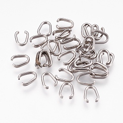 Stainless Steel Color Tarnish Resistant 304 Stainless Steel Quick Link Connectors, Linking Rings, Stainless Steel Color, 9x7x1.5mm