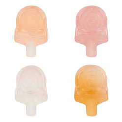 Леденец 4 бусины из натурального агата, леденец, 15~16x10.5~11x6~6.5 мм, отверстие : 1 мм