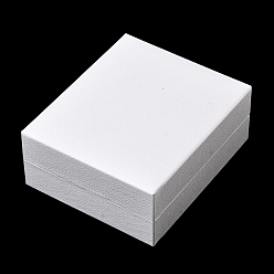 Белый Картонные коробки для ювелирных изделий с поролоновой подкладкой внутри (для подвесок)., прямоугольные, белые, 8.1x6.8x3.5 см
