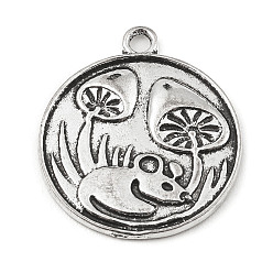 Mouse Подвески из сплава , плоско-круглые, индивидуальные аксессуары, мышь, 24.5x21x1.8 мм, отверстие : 2 мм