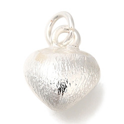 Посеребрённый Латунные подвески, сердце прелести, без кадмия, без никеля и без свинца, 925 серебро покрытием, 12x10x5.5 мм, отверстие : 3.5 мм